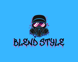 Gas Mask Graffiti  logo design