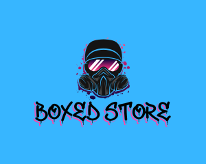 Gas Mask Graffiti  logo design