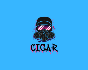 Gas Mask Graffiti  logo design