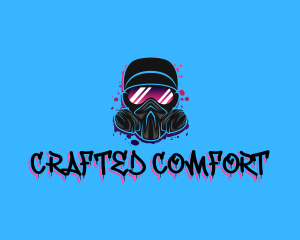 Gas Mask Graffiti  logo design