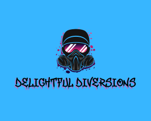 Gas Mask Graffiti  logo design