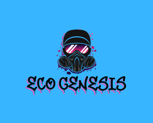 Gas Mask Graffiti  logo design