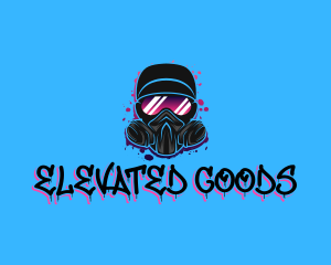 Gas Mask Graffiti  logo design