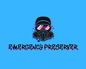 Gas Mask Graffiti  logo design