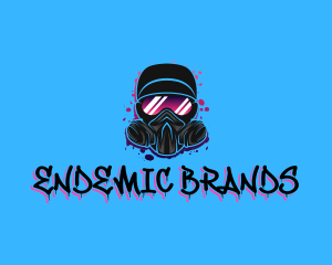 Gas Mask Graffiti  logo design