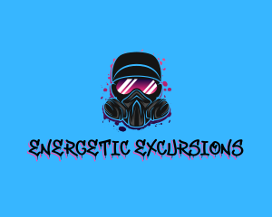 Gas Mask Graffiti  logo design