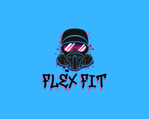 Gas Mask Graffiti  logo design