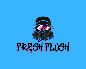 Gas Mask Graffiti  logo design