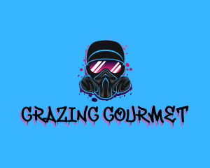 Gas Mask Graffiti  logo design