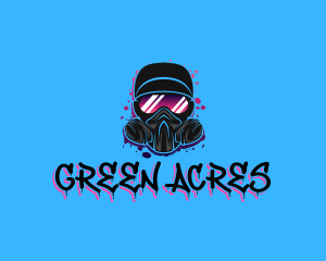 Gas Mask Graffiti  logo design