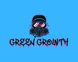 Gas Mask Graffiti  logo design