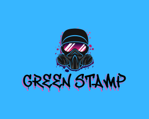 Gas Mask Graffiti  logo design