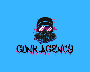 Gas Mask Graffiti  logo design