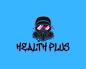 Gas Mask Graffiti  logo design