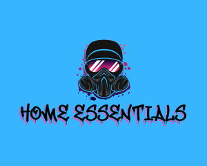 Gas Mask Graffiti  logo design