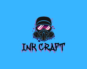 Gas Mask Graffiti  logo design