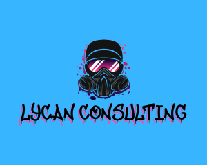 Gas Mask Graffiti  logo design