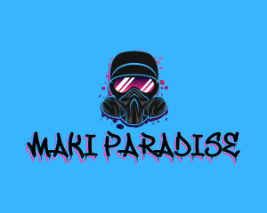 Gas Mask Graffiti  logo design