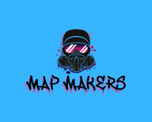 Gas Mask Graffiti  logo design