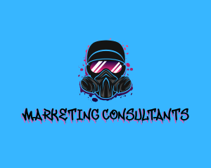 Gas Mask Graffiti  logo design