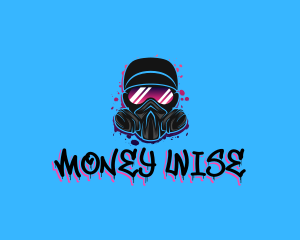 Gas Mask Graffiti  logo design