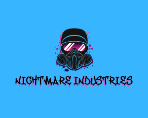 Gas Mask Graffiti  logo design