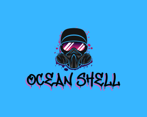 Gas Mask Graffiti  logo design