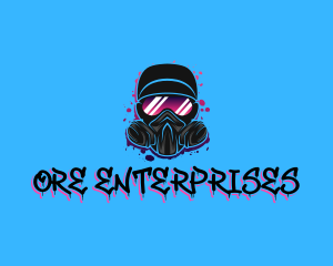 Gas Mask Graffiti  logo design