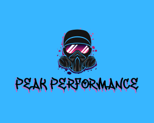 Gas Mask Graffiti  logo design