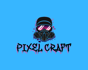 Gas Mask Graffiti  logo design