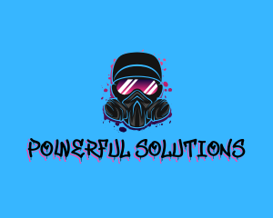 Gas Mask Graffiti  logo design