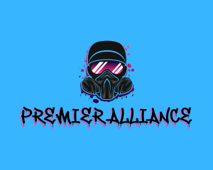 Gas Mask Graffiti  logo design