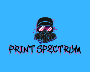 Gas Mask Graffiti  logo design