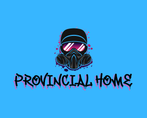 Gas Mask Graffiti  logo design