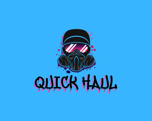 Gas Mask Graffiti  logo design