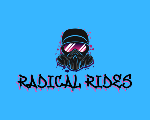 Gas Mask Graffiti  logo design