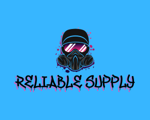 Gas Mask Graffiti  logo design