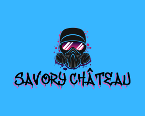 Gas Mask Graffiti  logo design