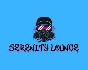 Gas Mask Graffiti  logo design