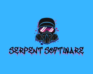 Gas Mask Graffiti  logo design