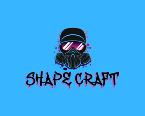 Gas Mask Graffiti  logo design