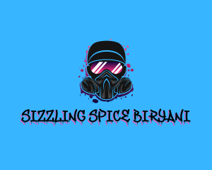 Gas Mask Graffiti  logo design