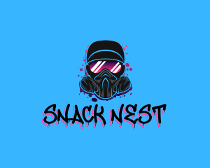 Gas Mask Graffiti  logo design