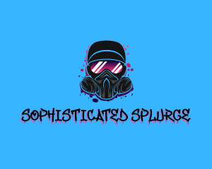 Gas Mask Graffiti  logo design