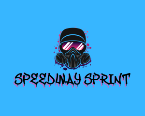 Gas Mask Graffiti  logo design