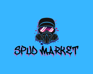 Gas Mask Graffiti  logo design