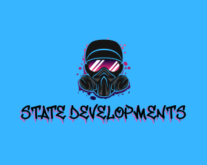 Gas Mask Graffiti  logo design