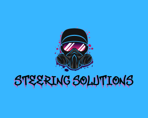 Gas Mask Graffiti  logo design