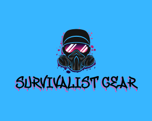 Gas Mask Graffiti  logo design