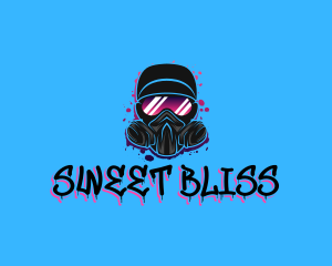 Gas Mask Graffiti  logo design